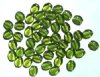 50 8x6mm Transparent Olive Flat Oval Glass Beads